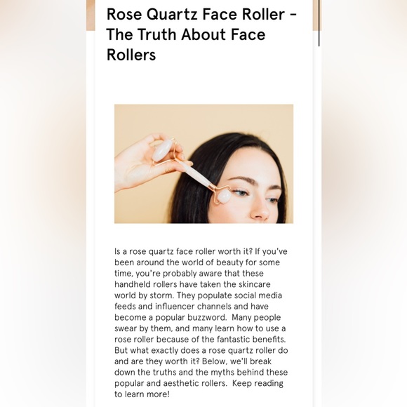 Rose Quartz Facial Roller by Grace & Stella in Pink and Rose Gold - Picture 10 of 13